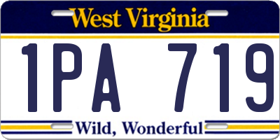 WV license plate 1PA719