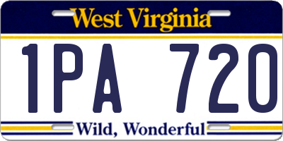 WV license plate 1PA720