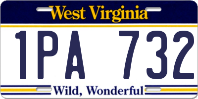WV license plate 1PA732