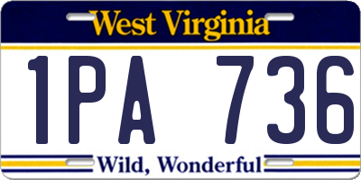 WV license plate 1PA736