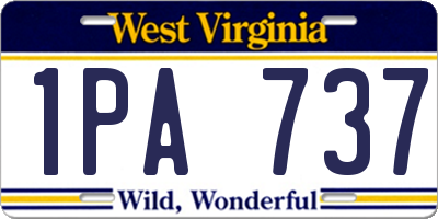 WV license plate 1PA737