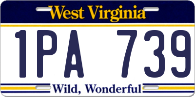 WV license plate 1PA739