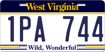 WV license plate 1PA744