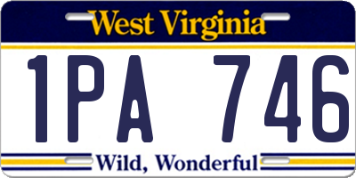 WV license plate 1PA746