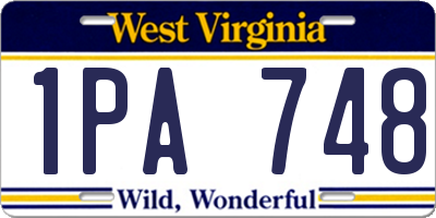 WV license plate 1PA748