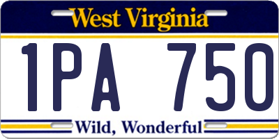 WV license plate 1PA750
