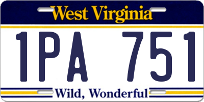 WV license plate 1PA751