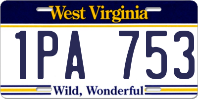 WV license plate 1PA753