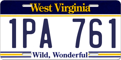 WV license plate 1PA761