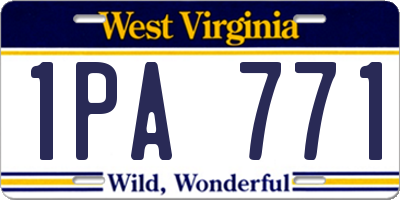 WV license plate 1PA771