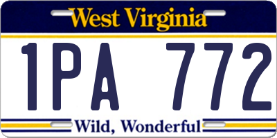 WV license plate 1PA772