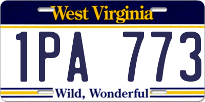 WV license plate 1PA773