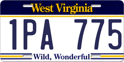 WV license plate 1PA775