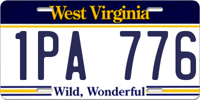 WV license plate 1PA776