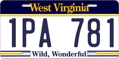 WV license plate 1PA781