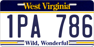 WV license plate 1PA786