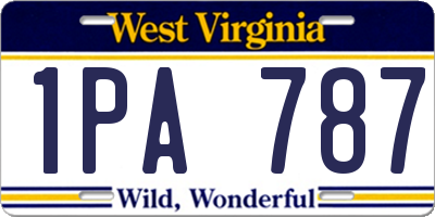 WV license plate 1PA787