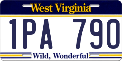 WV license plate 1PA790