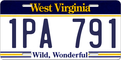 WV license plate 1PA791