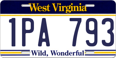WV license plate 1PA793
