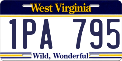 WV license plate 1PA795