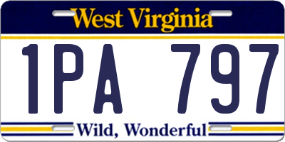 WV license plate 1PA797