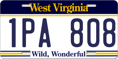 WV license plate 1PA808