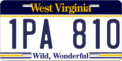 WV license plate 1PA810
