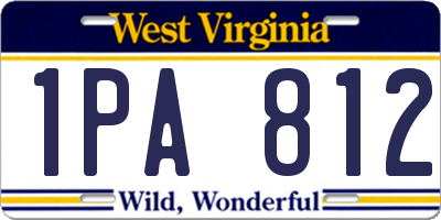WV license plate 1PA812