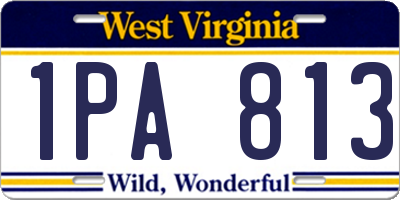 WV license plate 1PA813
