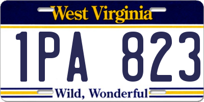 WV license plate 1PA823