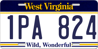 WV license plate 1PA824