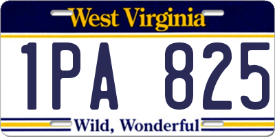 WV license plate 1PA825