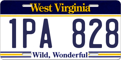 WV license plate 1PA828