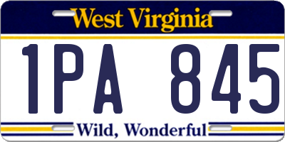 WV license plate 1PA845