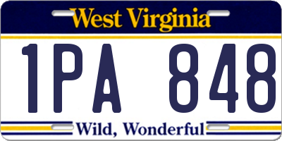 WV license plate 1PA848