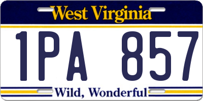 WV license plate 1PA857