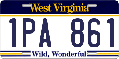 WV license plate 1PA861