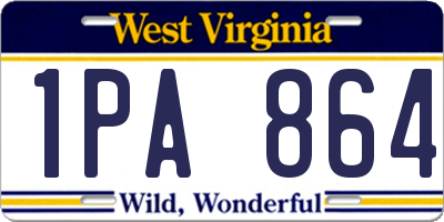 WV license plate 1PA864