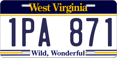 WV license plate 1PA871