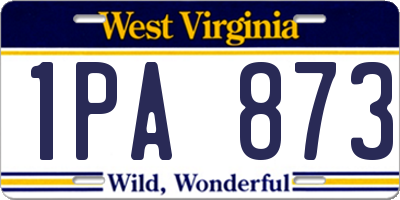 WV license plate 1PA873