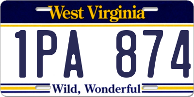 WV license plate 1PA874