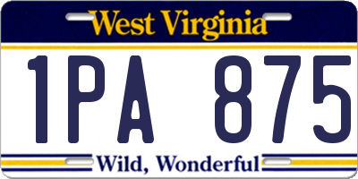 WV license plate 1PA875