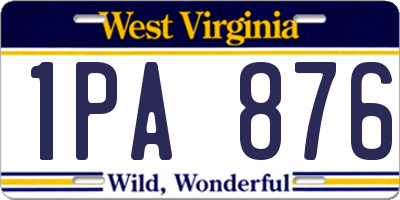 WV license plate 1PA876