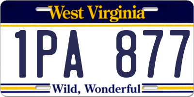 WV license plate 1PA877