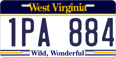 WV license plate 1PA884