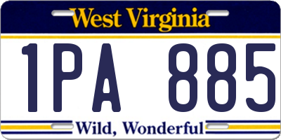 WV license plate 1PA885