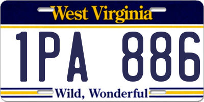 WV license plate 1PA886