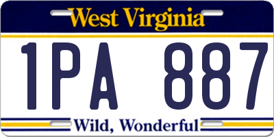 WV license plate 1PA887