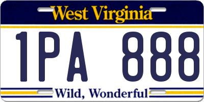 WV license plate 1PA888